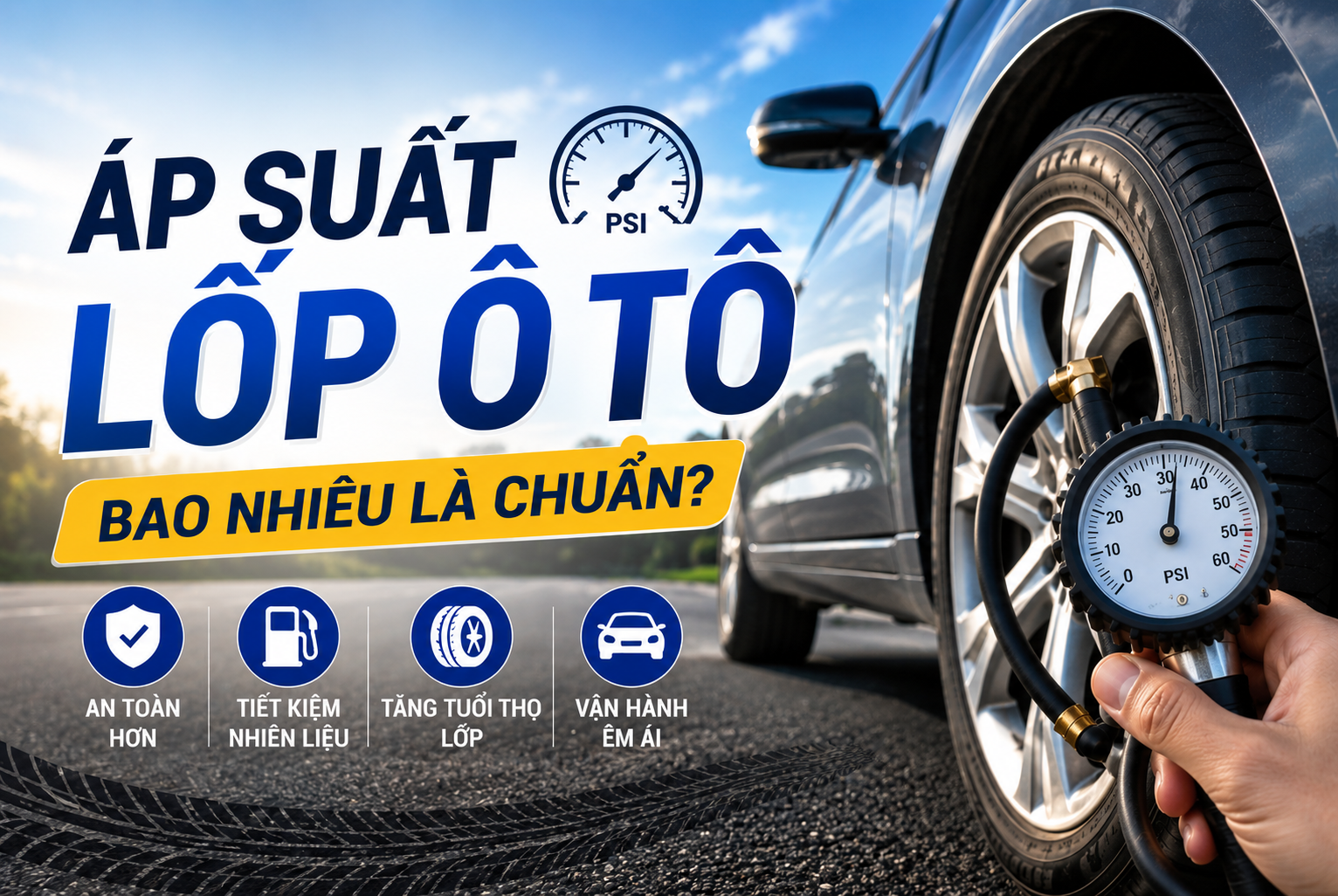 Áp Suất Lốp Ô Tô Bao Nhiêu Là Chuẩn? Cách Kiểm Tra Và Bơm Lốp Đúng Cách